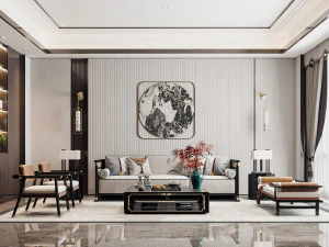 современная гостиная 3D Модель