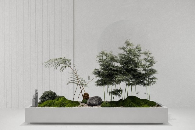 modern potted landscape plants Modello 3D .c4d .max .obj .3ds .fbx .stl .blend 