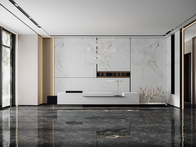modern company front desk 3D Модель .c4d .max .obj .3ds .fbx .stl .blend 