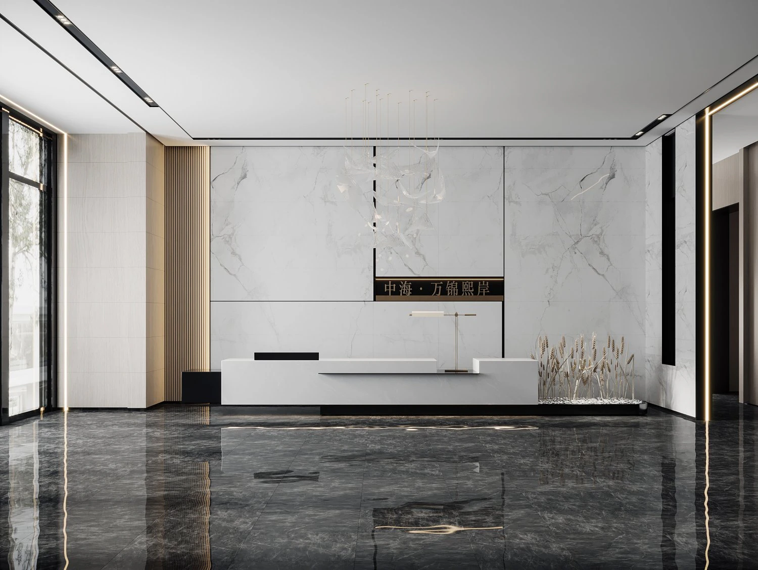modern company front desk 3D Model .c4d .max .obj .3ds .fbx .stl .blend 