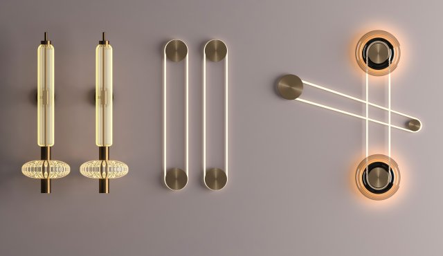 wall lamp 3D Model .c4d .max .obj .3ds .fbx .stl .blend 