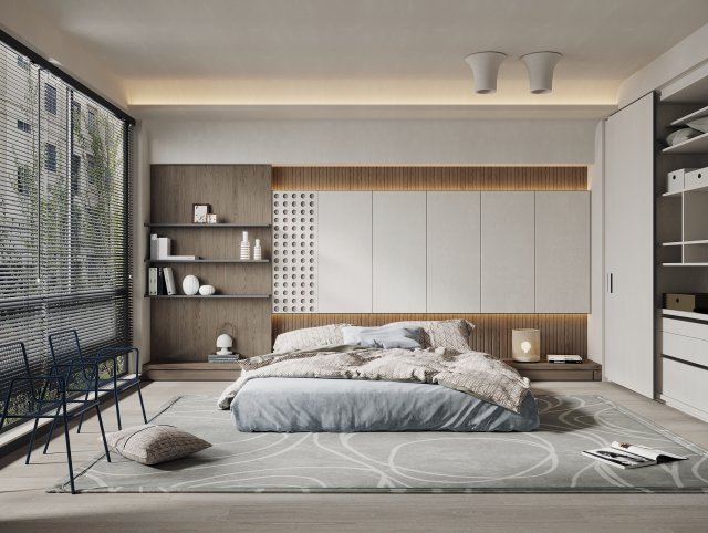 modern bedroom 3D मॉडल .c4d .max .obj .3ds .fbx .stl .blend 