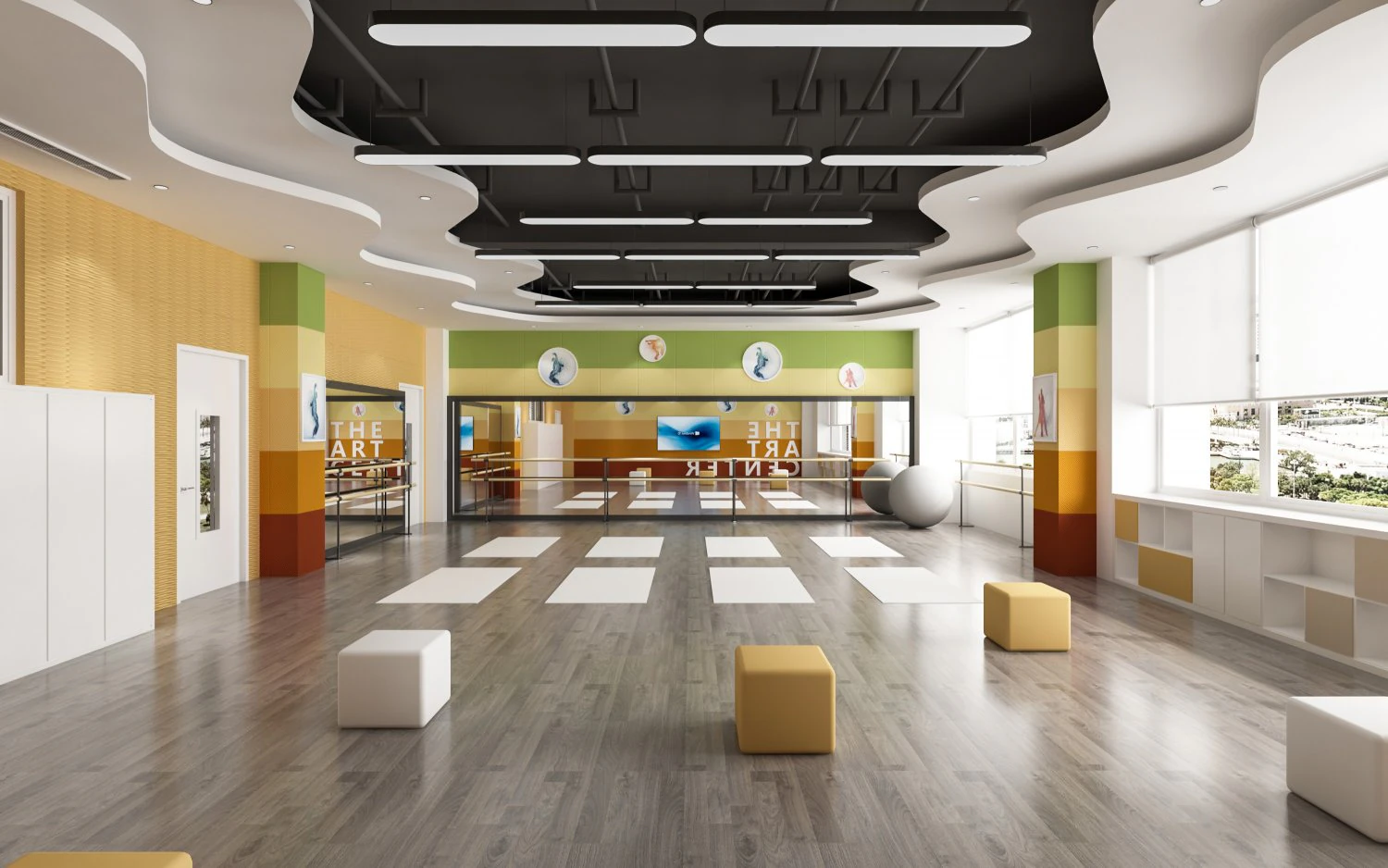 modern style dance classroom 3D Model .c4d .max .obj .3ds .fbx .stl .blend 