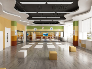 modern style dance classroom 3D Model