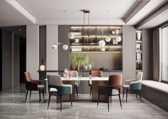 modern restaurant 3D Модель .c4d .max .obj .3ds .fbx .stl .blend 