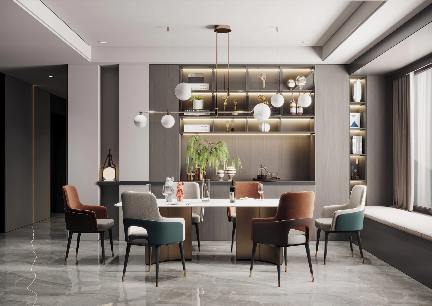 modern restaurant 3D Model .c4d .max .obj .3ds .fbx .stl .blend
