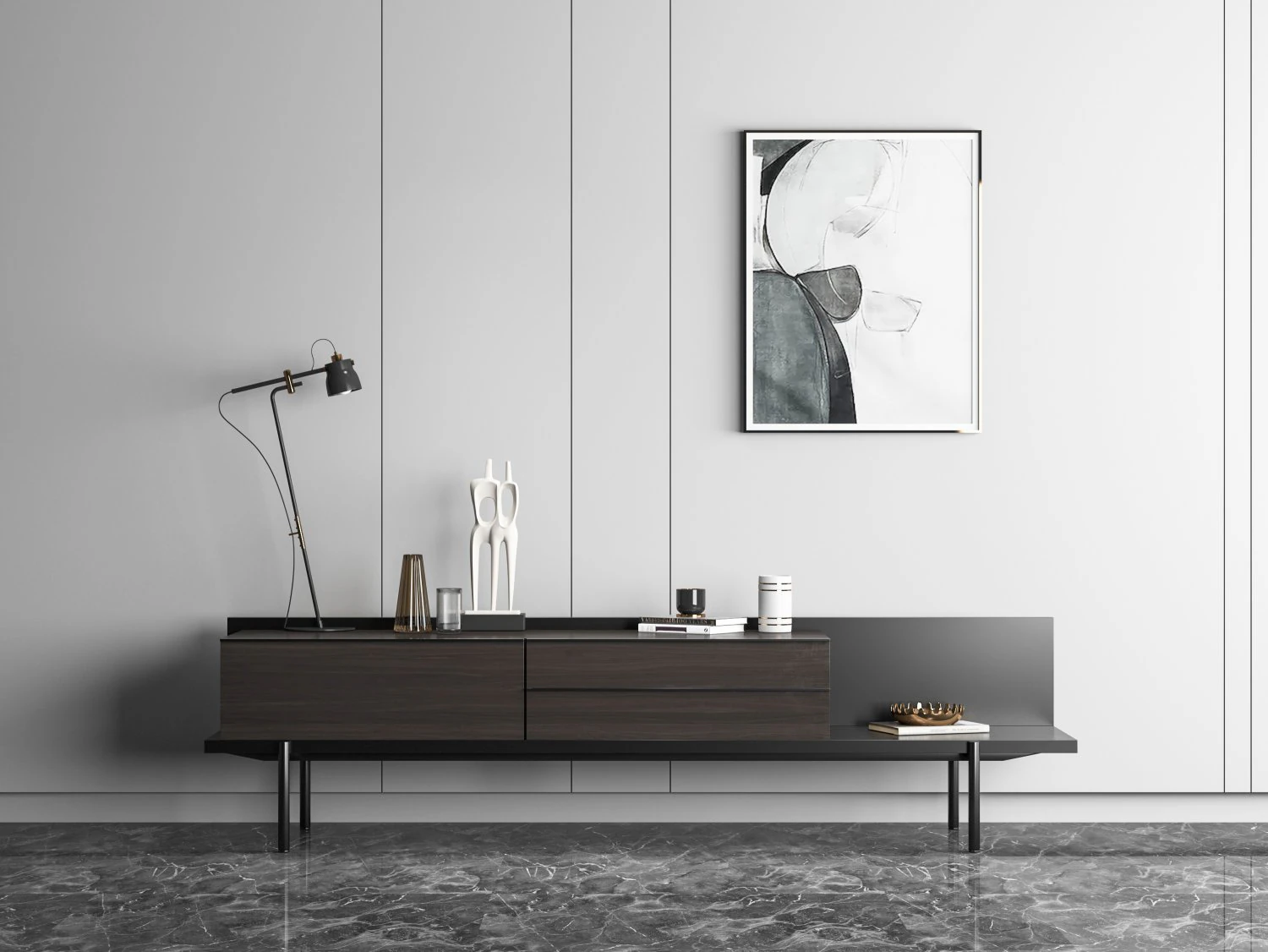 modern tv cabinet 3D Model .c4d .max .obj .3ds .fbx .stl .blend 