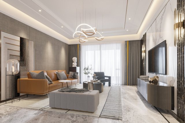 modern living room 3D मॉडल .c4d .max .obj .3ds .fbx .stl .blend