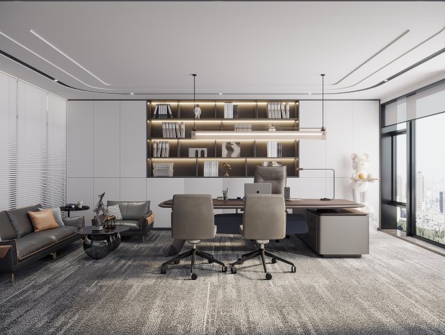 modern office Modèle 3D .c4d .max .obj .3ds .fbx .stl .blend 