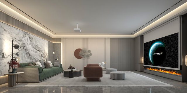 modern video room Modelo 3D .c4d .max .obj .3ds .fbx .stl .blend 