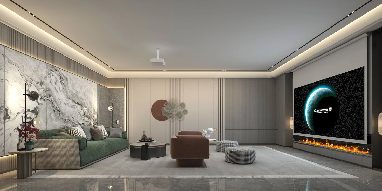 modern video room 3D Model .c4d .max .obj .3ds .fbx .stl .blend 