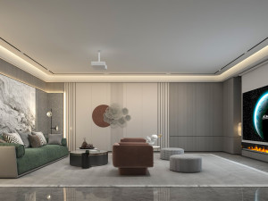 modern video room Modelo 3D