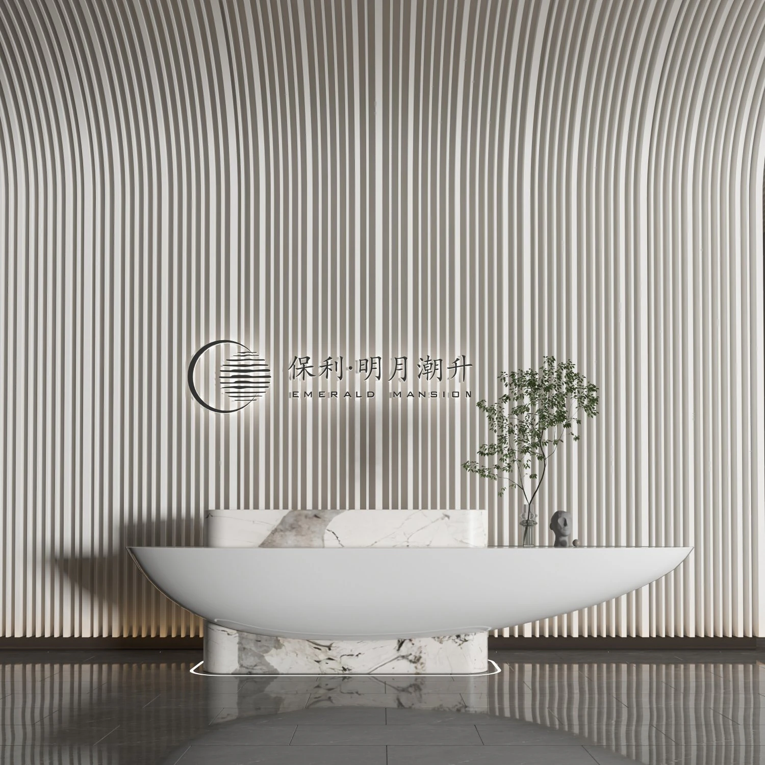 modern company front desk 3D Model .c4d .max .obj .3ds .fbx .stl .blend