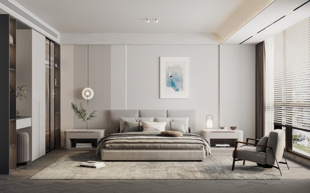 modern bedroom 3D Model .c4d .max .obj .3ds .fbx .stl .blend 