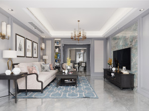 american living room 3D Model