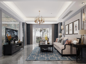 american living room Modelo 3D
