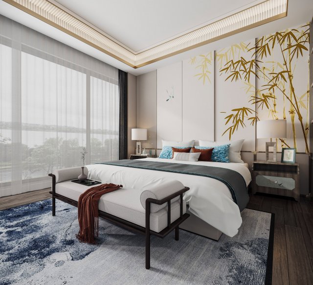 modern bedroom 3D मॉडल .c4d .max .obj .3ds .fbx .stl .blend 