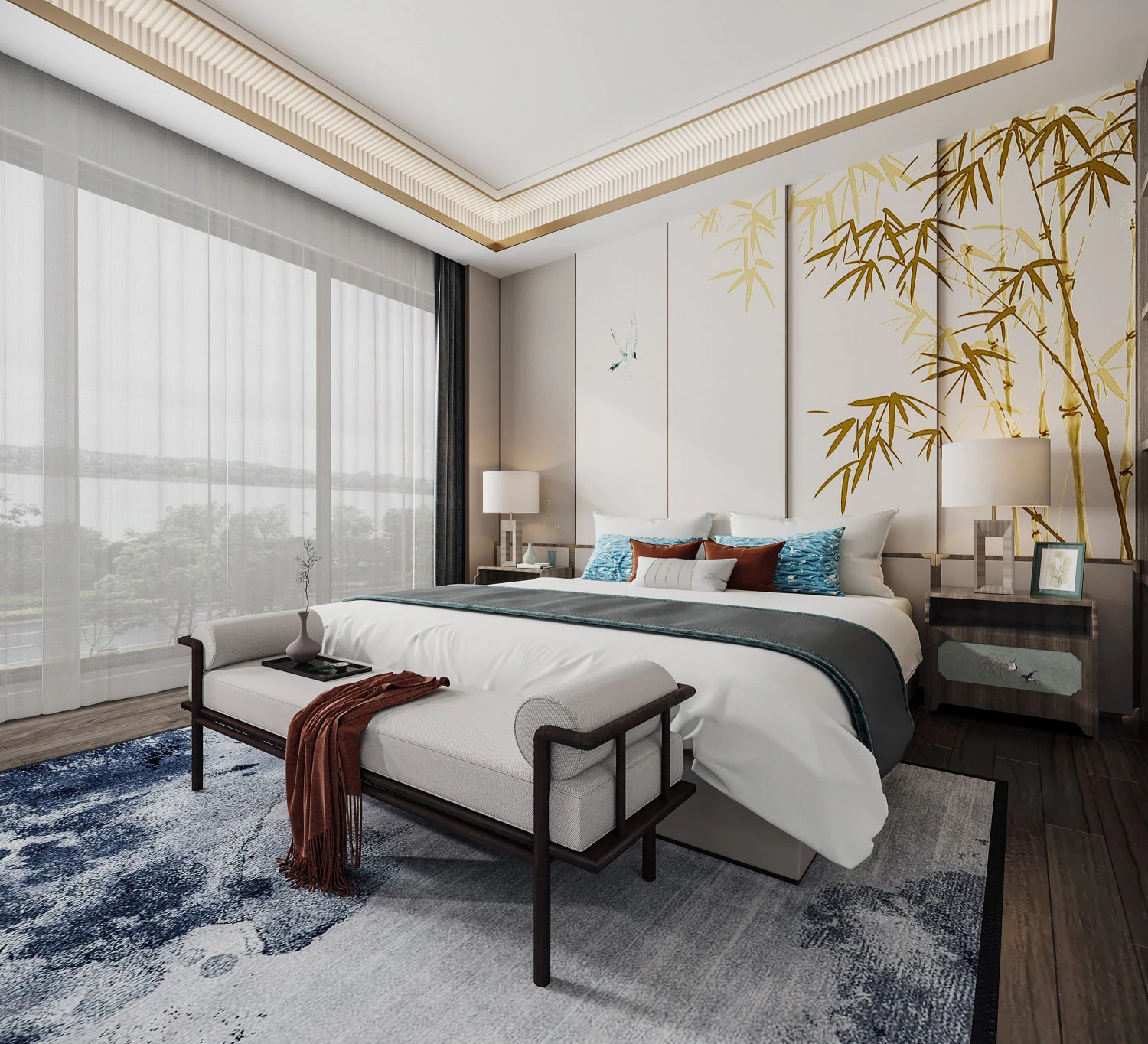 modern bedroom 3D Model .c4d .max .obj .3ds .fbx .stl .blend 