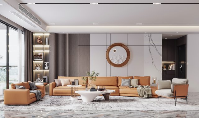 modern living room 3D Модель .c4d .max .obj .3ds .fbx .stl .blend 
