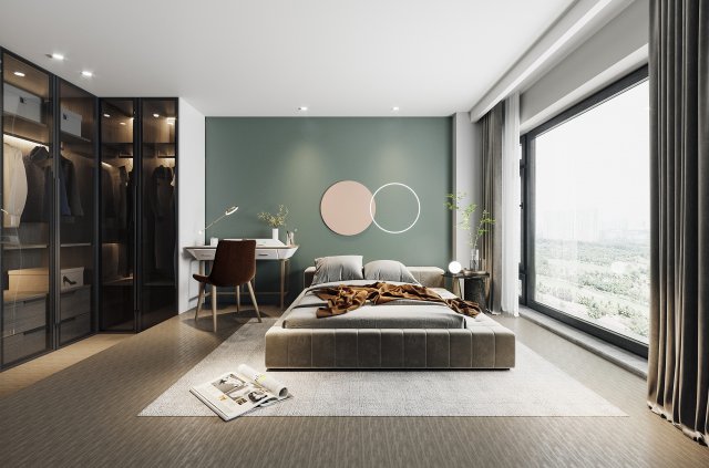 modern bedroom 3D Model .c4d .max .obj .3ds .fbx .stl .blend