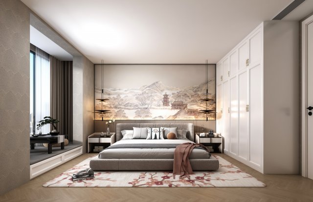modern bedroom Modèle 3D .c4d .max .obj .3ds .fbx .stl .blend