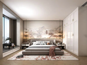 现代卧室 3D 模型