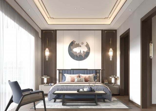 modern bedroom 3D Model .c4d .max .obj .3ds .fbx .stl .blend 