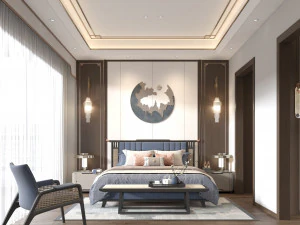 现代卧室 3D 模型