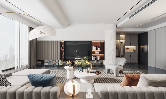modern living room Modèle 3D .c4d .max .obj .3ds .fbx .stl .blend 