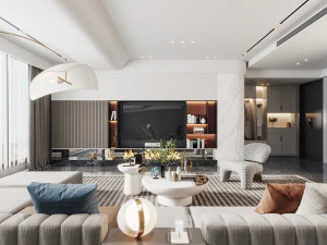 modern living room 3D Model