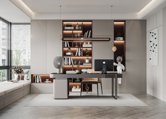 modern office Modello 3D .c4d .max .obj .3ds .fbx .stl .blend 