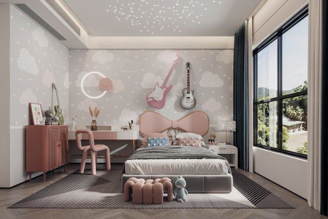 modern children room 3D Model .c4d .max .obj .3ds .fbx .stl .blend 