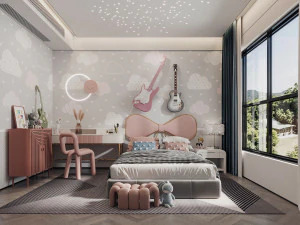 현대 어린이 방 3D 모델