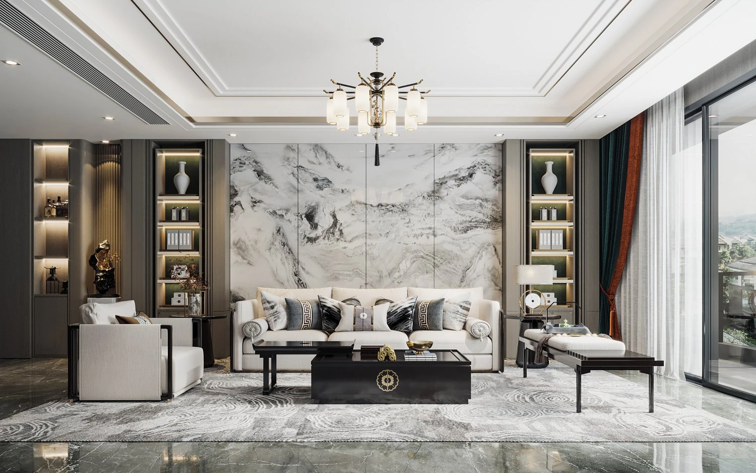 modern living room 3D Model .c4d .max .obj .3ds .fbx .stl .blend