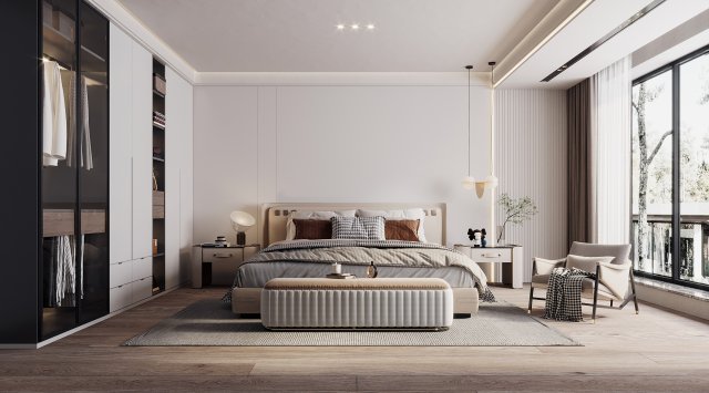 modern bedroom Modèle 3D .c4d .max .obj .3ds .fbx .stl .blend 