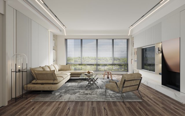 modern living room 3D मॉडल .c4d .max .obj .3ds .fbx .stl .blend 