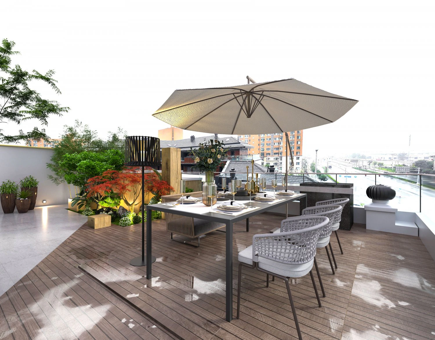 modern balcony 3D Model .c4d .max .obj .3ds .fbx .stl .blend 
