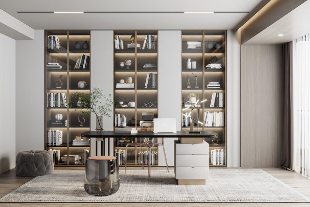 modern office Model 3D .c4d .max .obj .3ds .fbx .stl .blend 