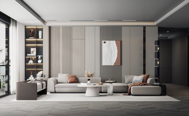 modern living room Modelo 3D .c4d .max .obj .3ds .fbx .stl .blend 