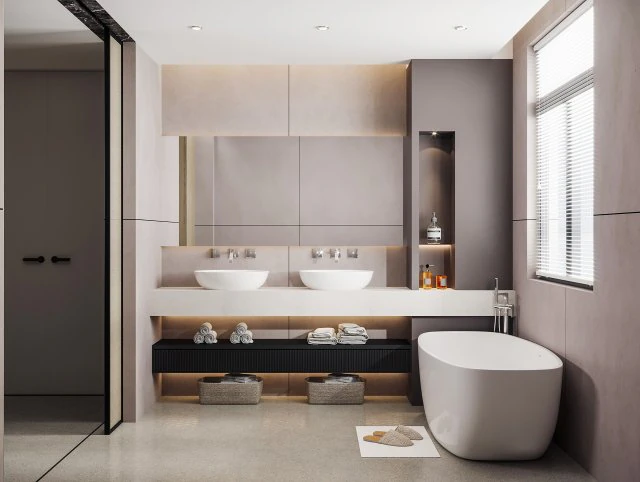 сучасна ванна кімната 3D Модель .c4d .max .obj .3ds .fbx .stl .blend