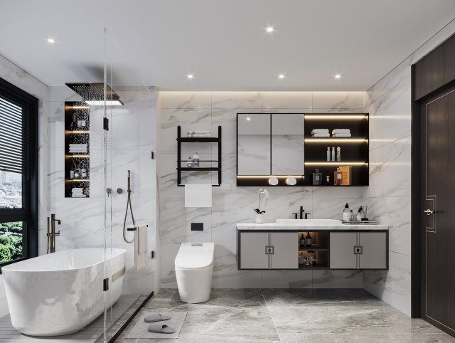 modern bathroom Modèle 3D .c4d .max .obj .3ds .fbx .stl .blend 