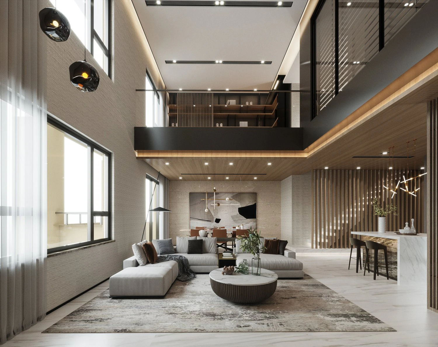 Modern living room 3D Model .c4d .max .obj .3ds .fbx .stl .blend 