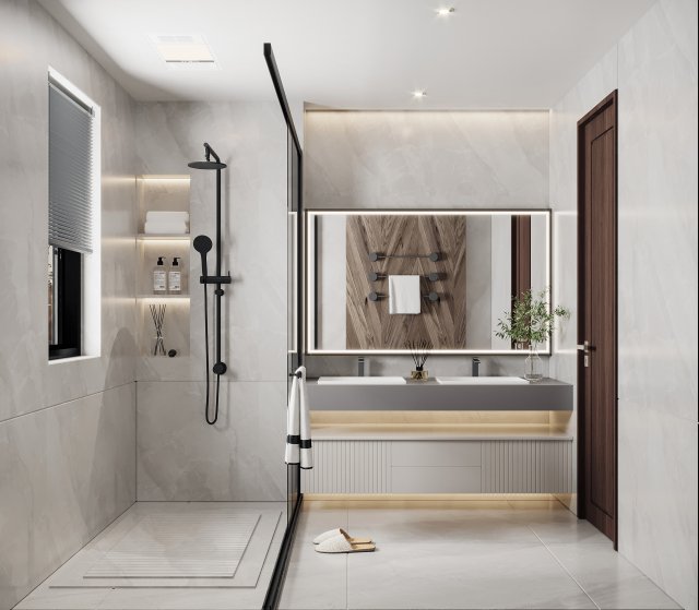 Modern bathroom 3D मॉडल .c4d .max .obj .3ds .fbx .stl .blend 