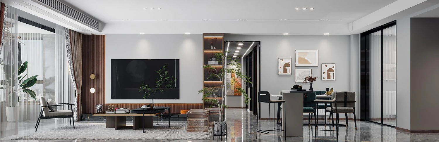 Modern living room 3D Model .c4d .max .obj .3ds .fbx .stl .blend 