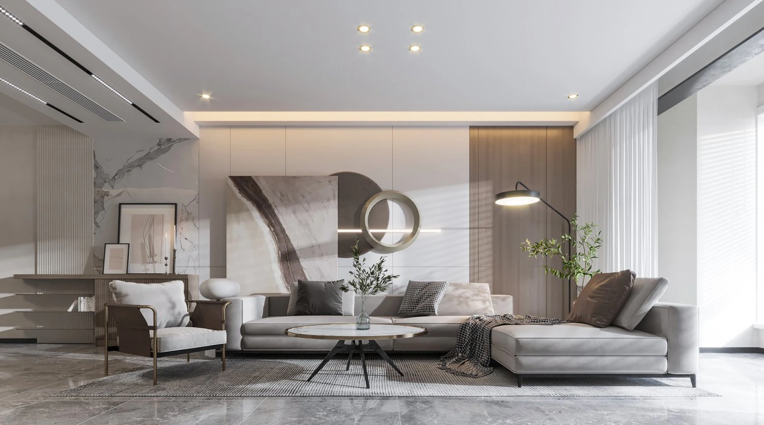 Modern living room 3D Model .c4d .max .obj .3ds .fbx .stl .blend 