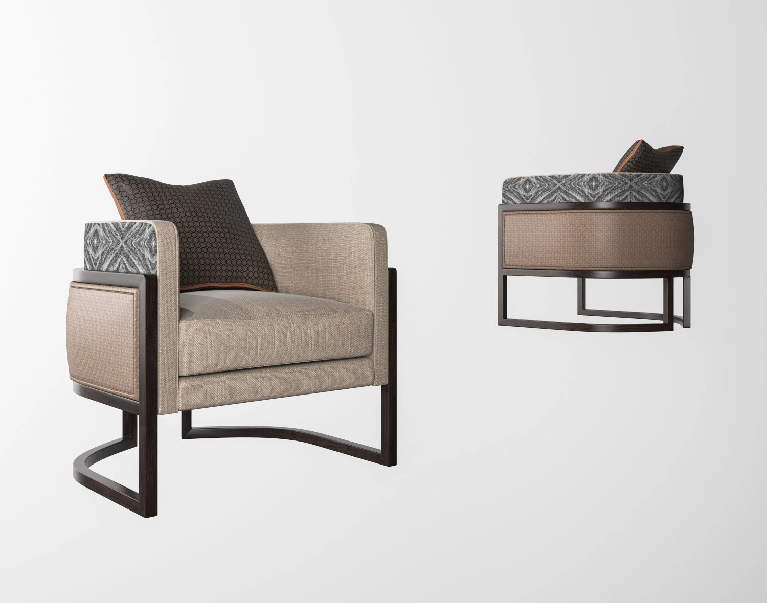 Modern sofa 3D Model .c4d .max .obj .3ds .fbx .stl .blend 