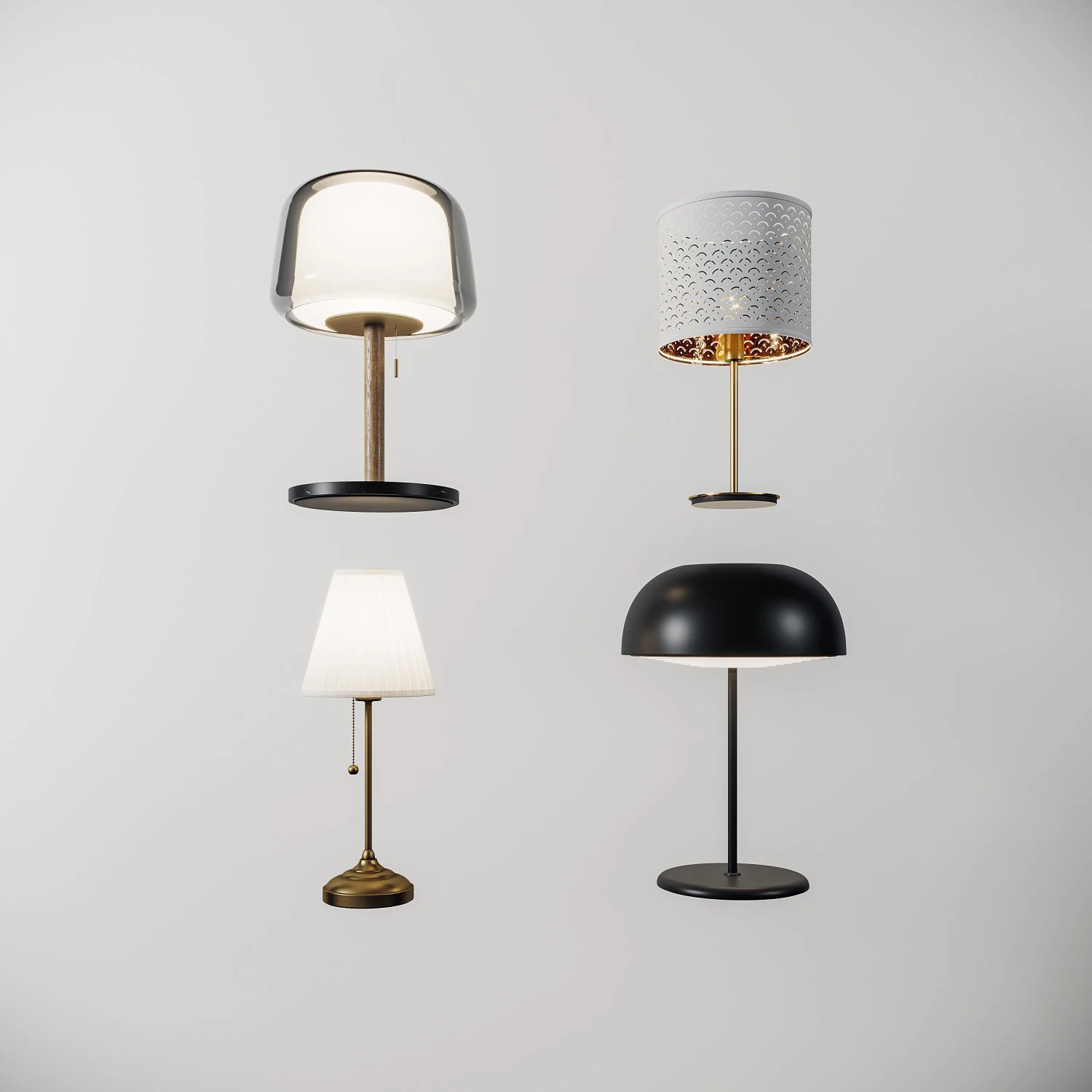 Modern table lamp 3D Model .c4d .max .obj .3ds .fbx .stl .blend 