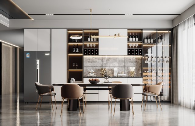 Modern restaurant Modelo 3D .c4d .max .obj .3ds .fbx .stl .blend