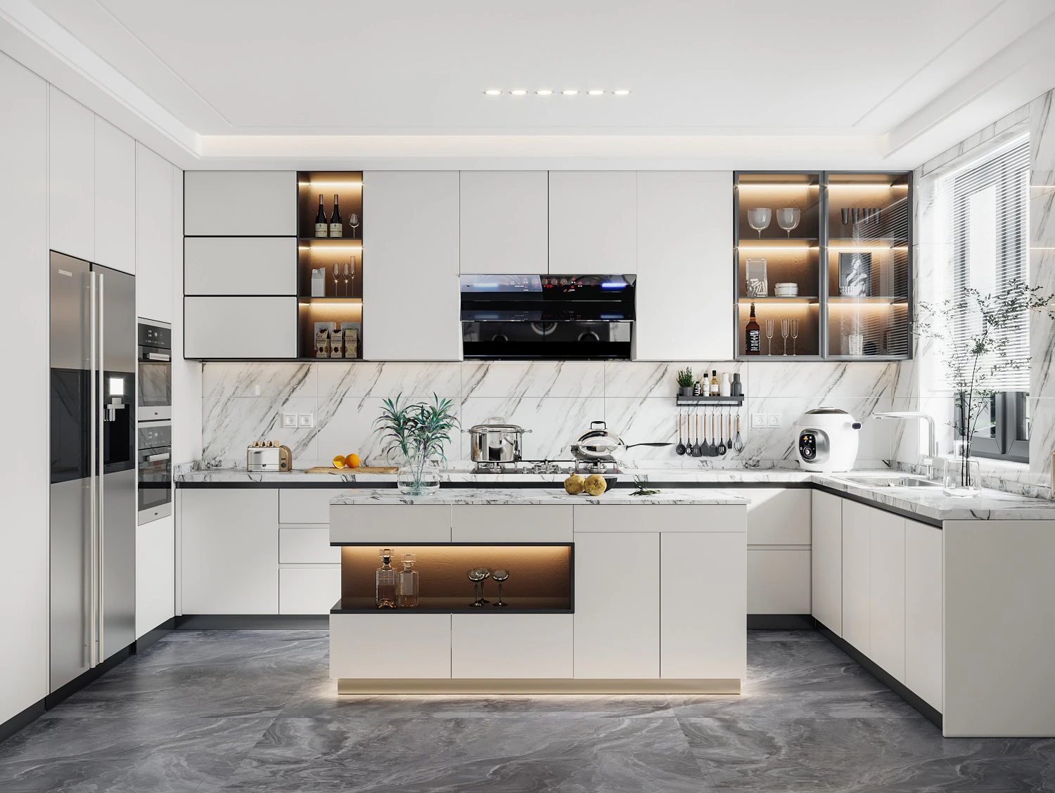 Modern kitchen 3D Model .c4d .max .obj .3ds .fbx .stl .blend 