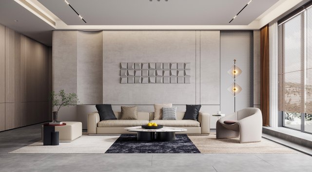 Modern living room 3D 모델 .c4d .max .obj .3ds .fbx .stl .blend 